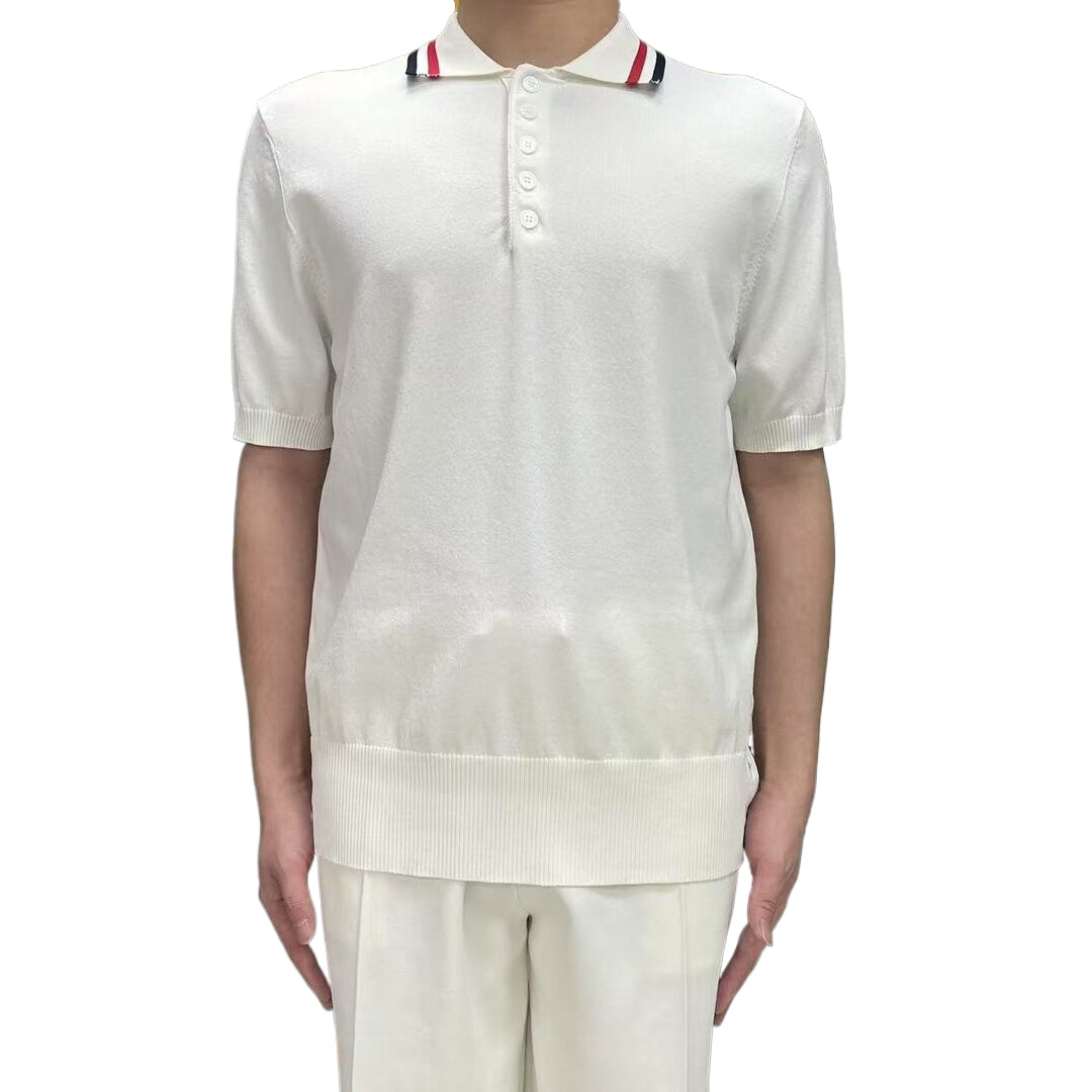 Collar stripe Wool Polo shirt