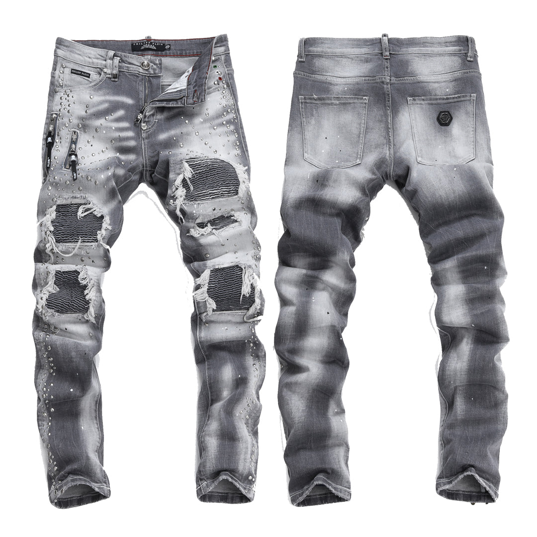 New Gray Ripped Jeans