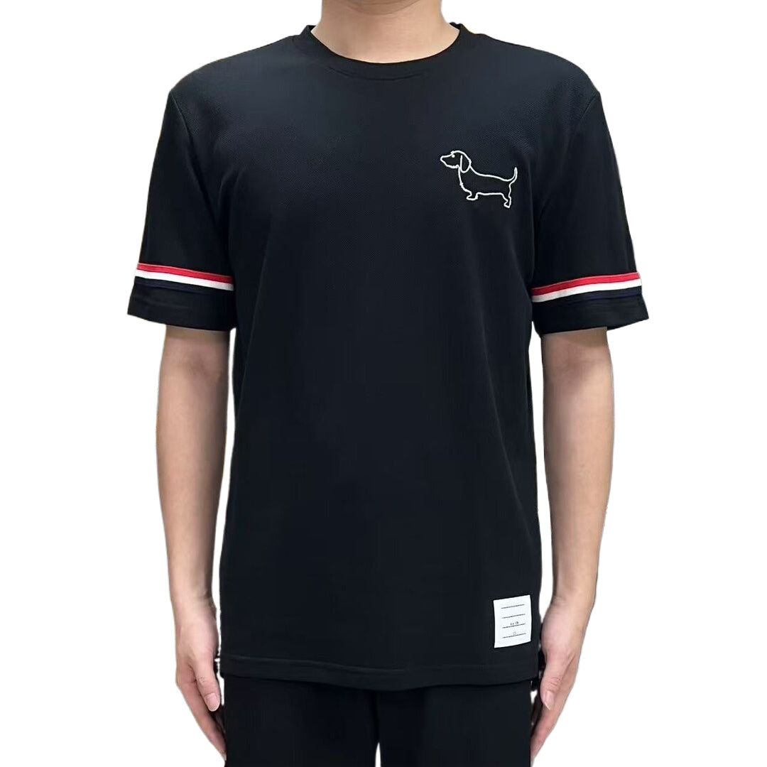 Double sleeve stripes Puppy T-shirt