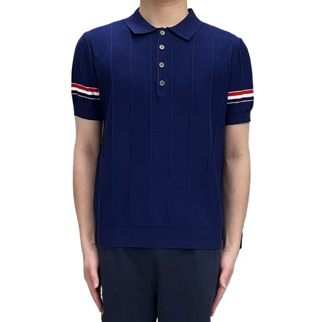 Double sleeve stripes Wool Polo shirt