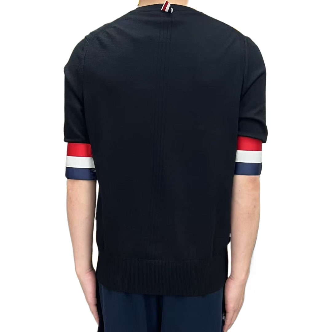 Double sleeve stripes Wool T-shirt