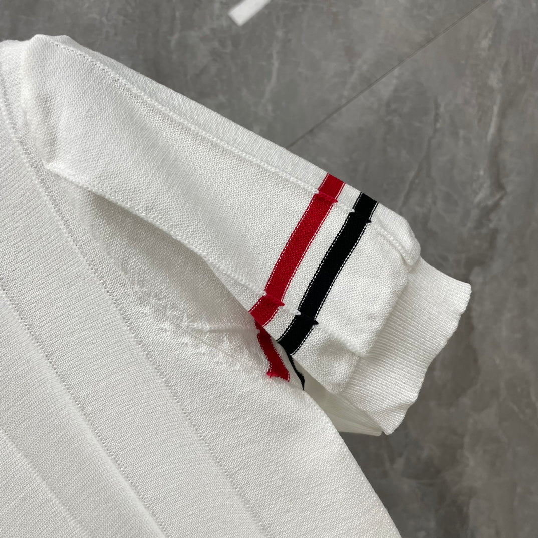Double sleeve stripes Wool Polo shirt