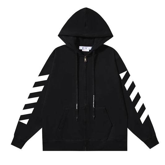 OFF Logo Print Hoodie Jacket