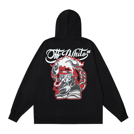 OFF Logo Print Hoodie Jacket