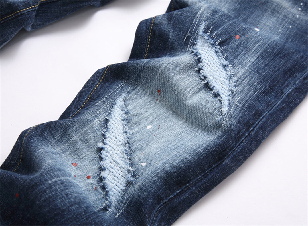 DSQ2 Embroidery Ripped Jeans