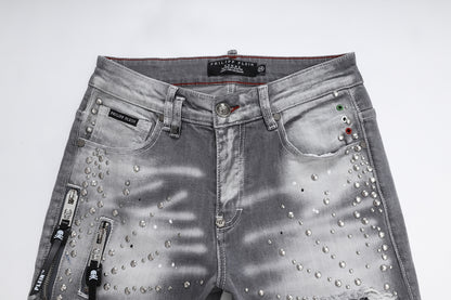 New Gray Ripped Jeans