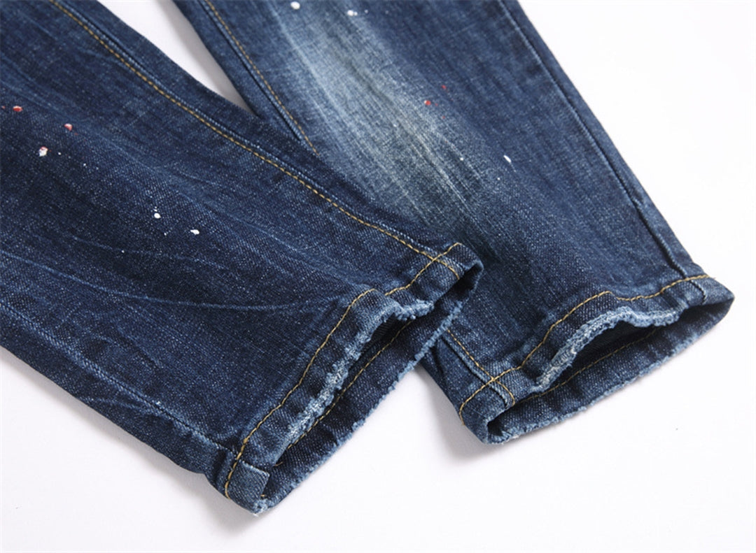 DSQ2 Embroidery Ripped Jeans
