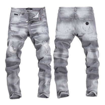New Gray Ripped Jeans