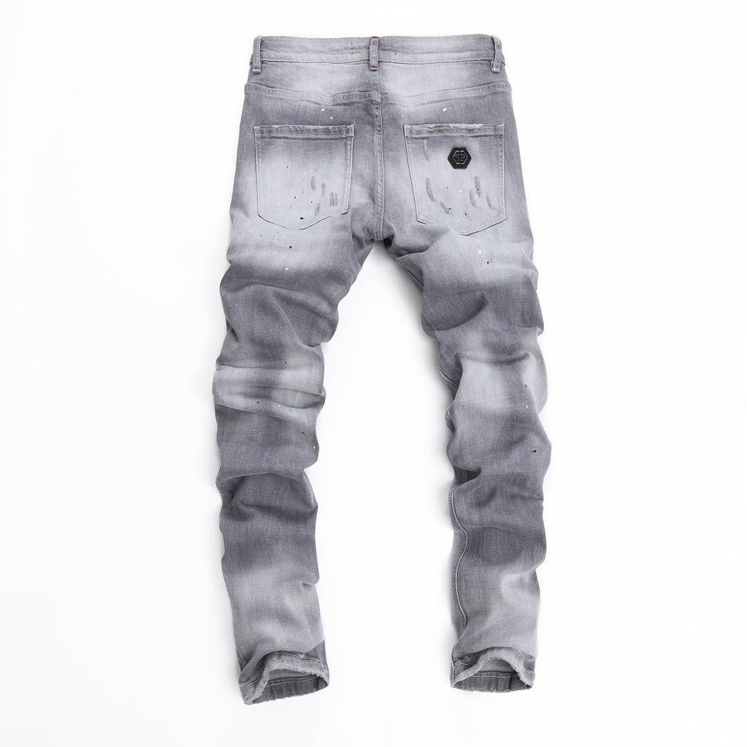 New Gray Ripped Jeans