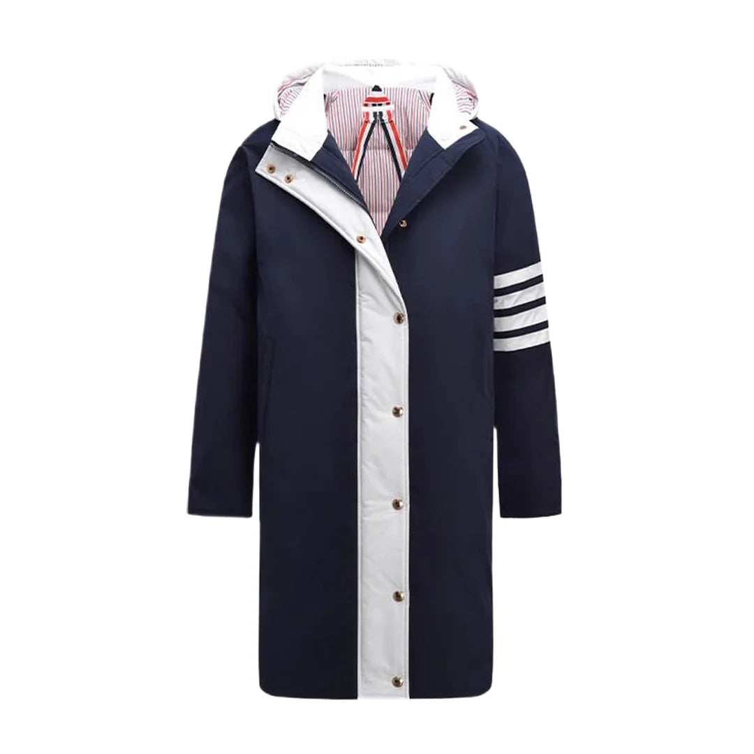 4 Bars Long hooded down jacket