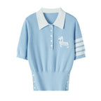 Women Blue polo shirt