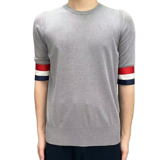 Double sleeve stripes Wool T-shirt