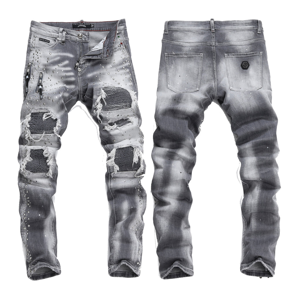 New Gray Ripped Jeans