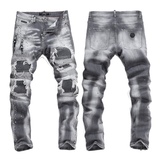 New Gray Ripped Jeans