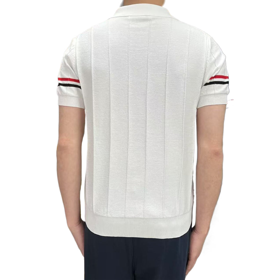 Double sleeve stripes Wool Polo shirt