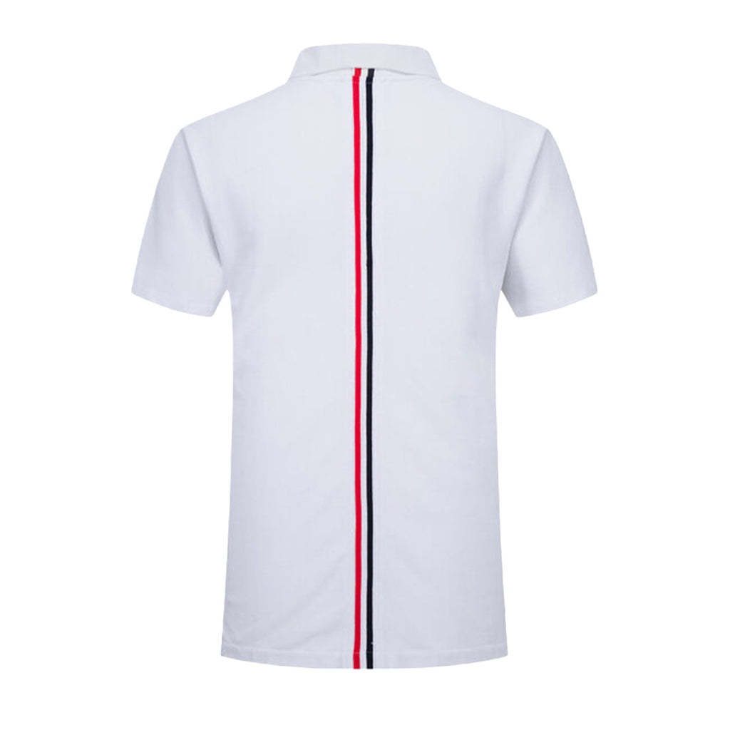 Color stripes behind Polo shirt