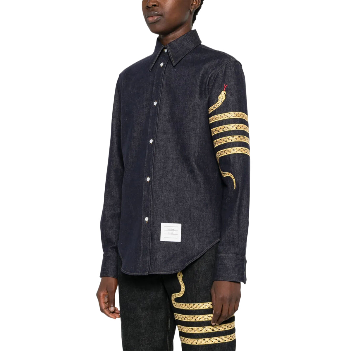 4 Bars Snake Denim Shirt