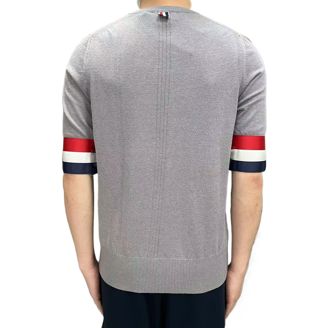 Double sleeve stripes Wool T-shirt