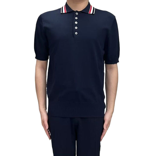 Collar stripe Wool Polo shirt