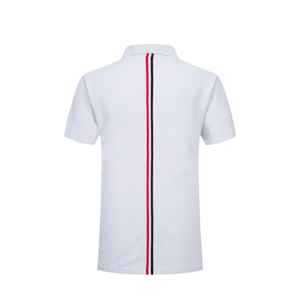 Color stripes behind Polo shirt