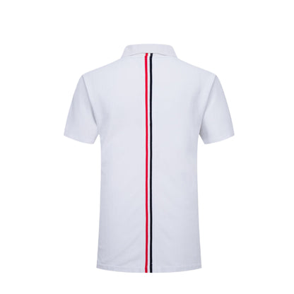 Color stripes behind Polo shirt