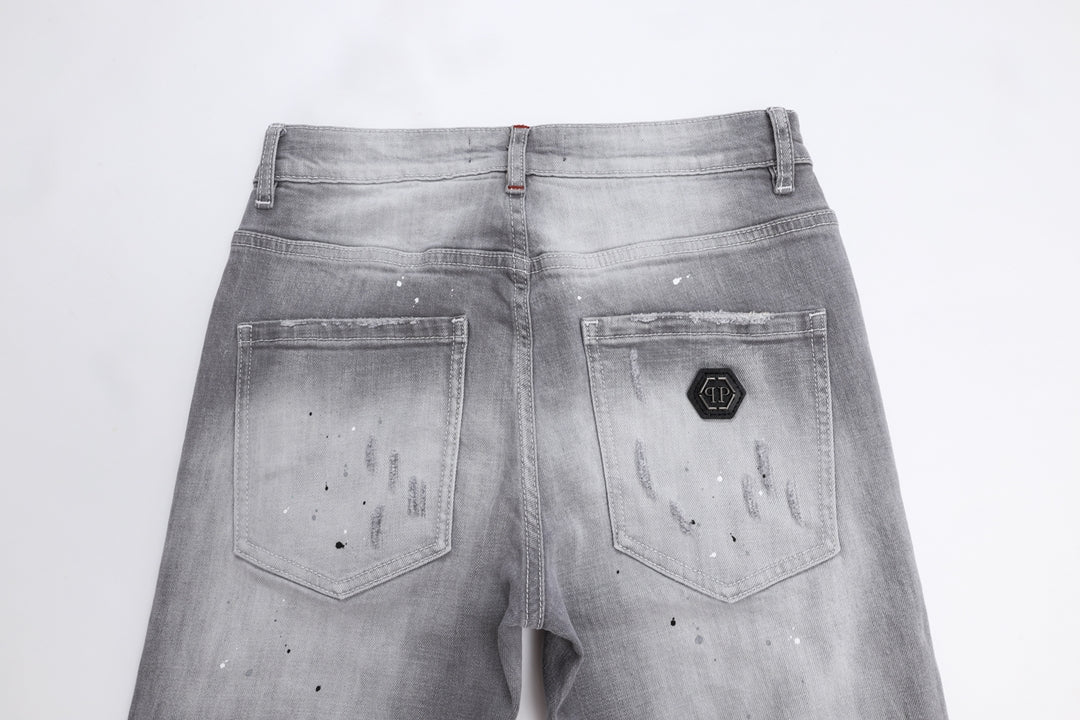 New Gray Ripped Jeans