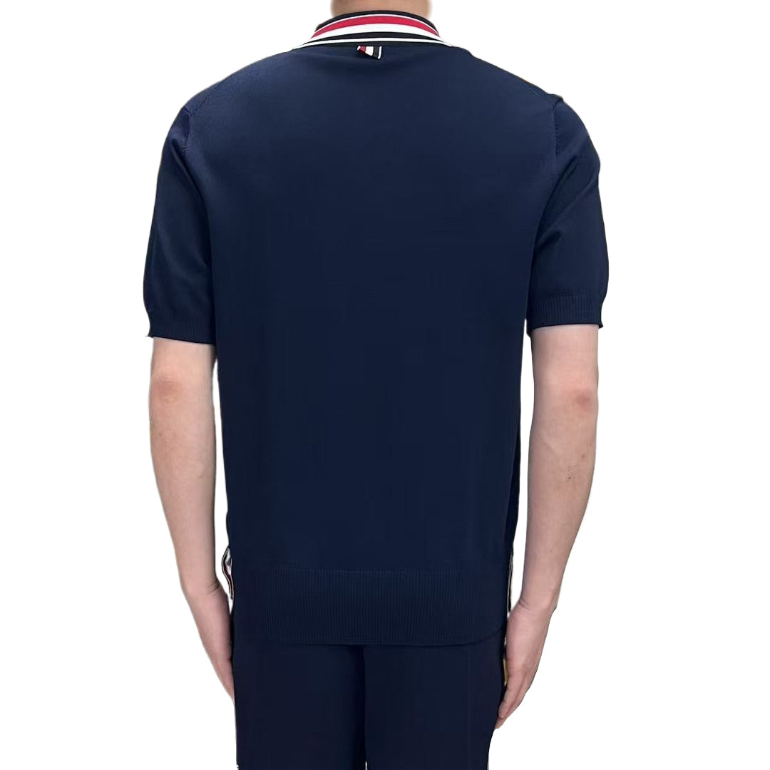 Collar stripe Wool Polo shirt