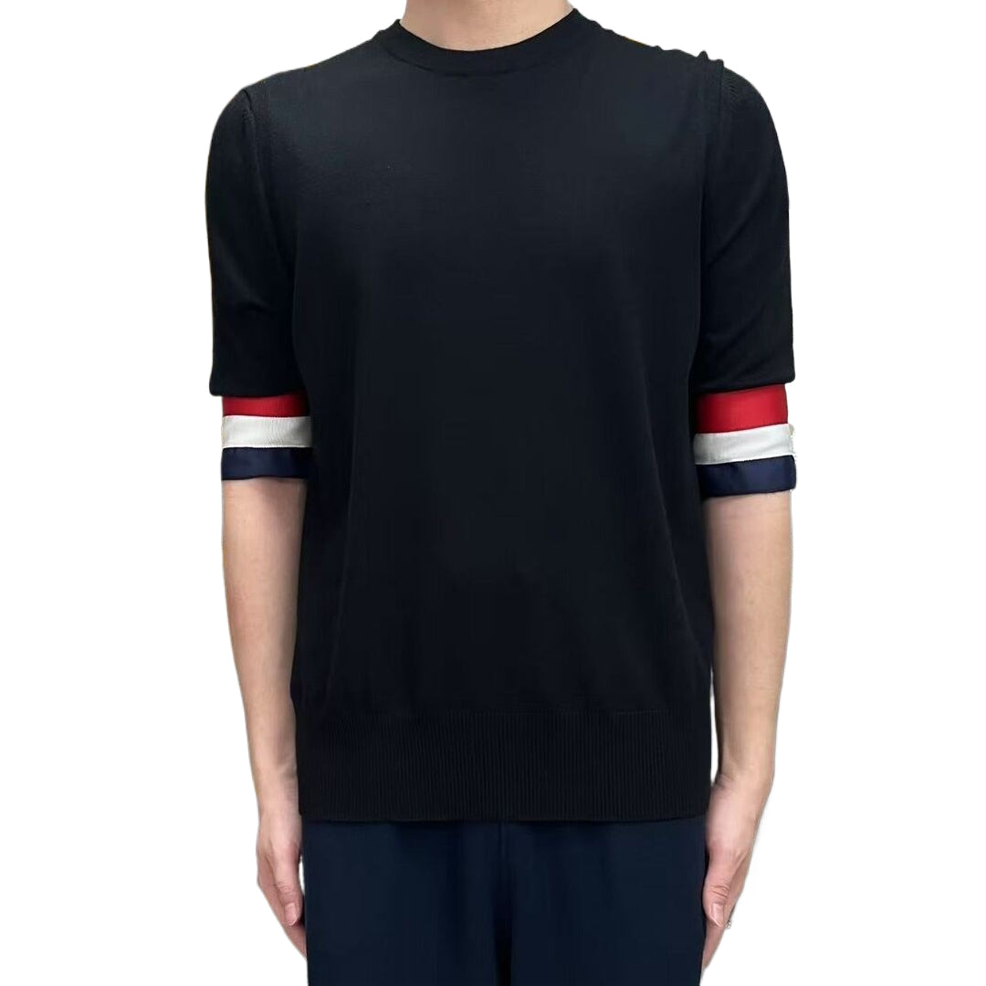 Double sleeve stripes Wool T-shirt