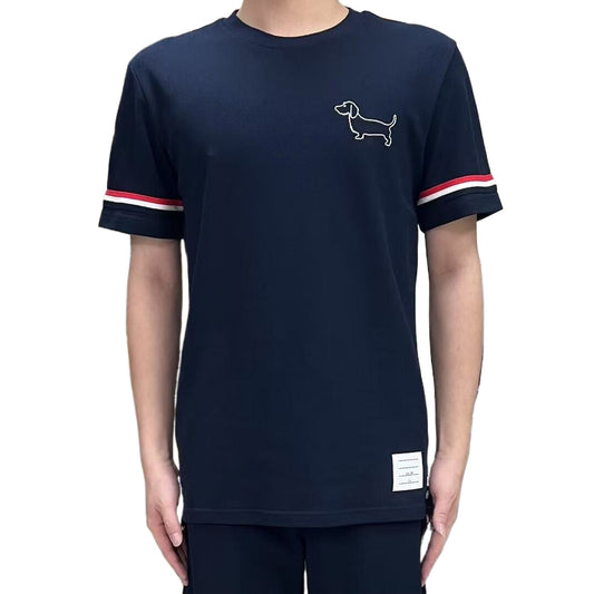 Double sleeve stripes Puppy T-shirt
