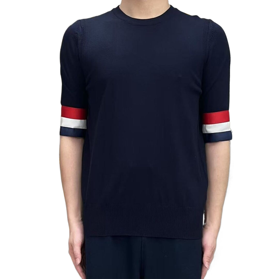 Double sleeve stripes Wool T-shirt