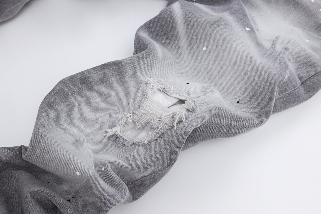 New Gray Ripped Jeans