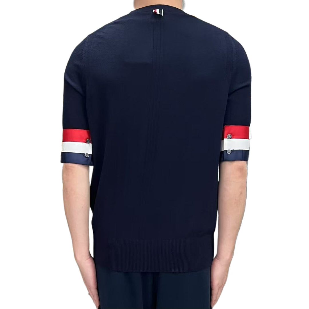Double sleeve stripes Wool T-shirt