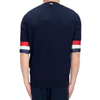 Double sleeve stripes Wool T-shirt