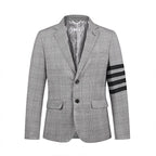 4 Bars plaid suits coat