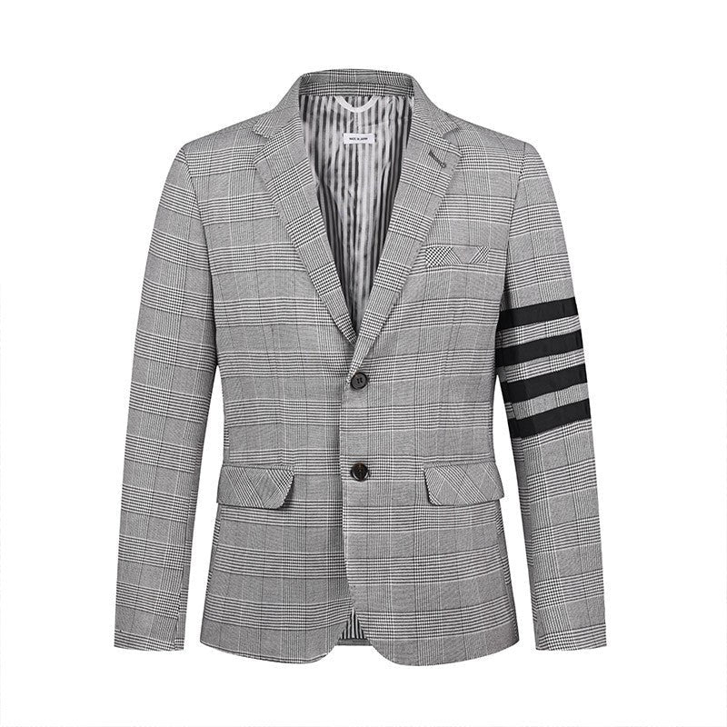 4 Bars plaid suits coat