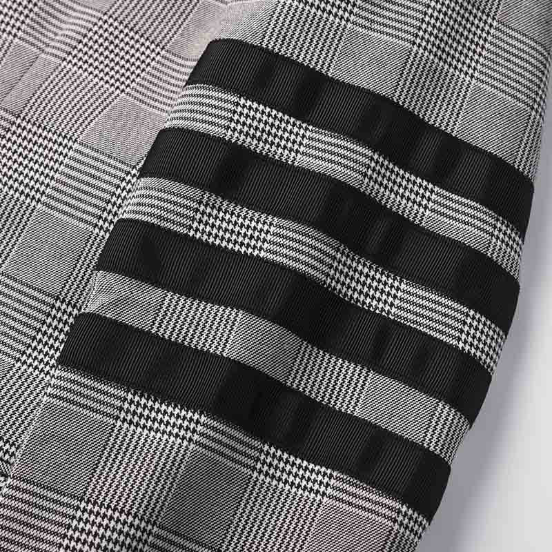 4 Bars plaid suits coat