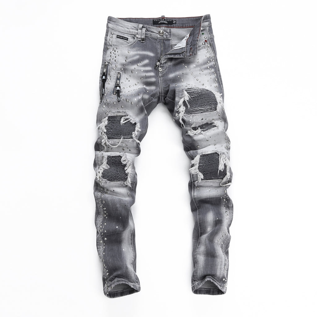 New Gray Ripped Jeans