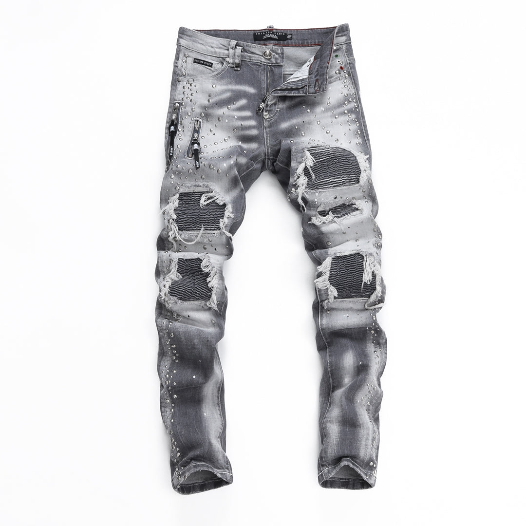 New Gray Ripped Jeans