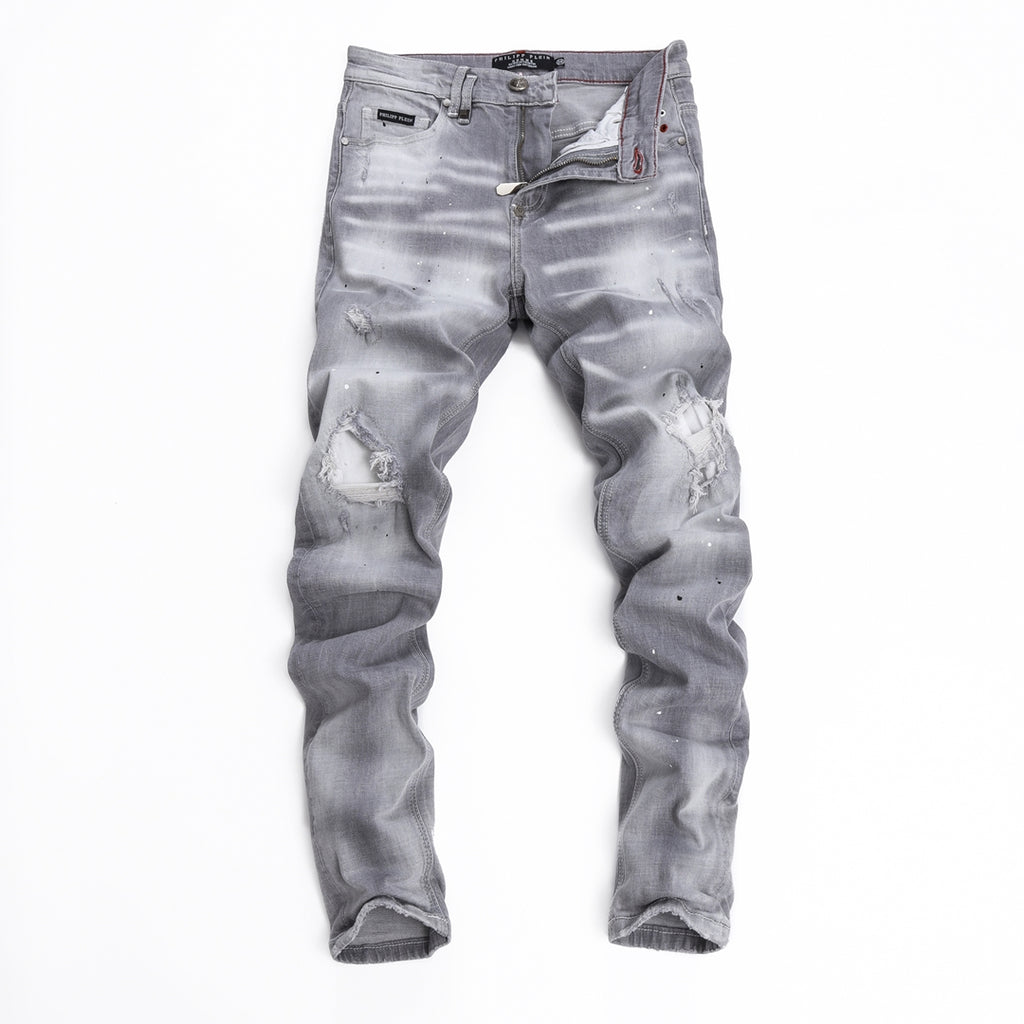 New Gray Ripped Jeans