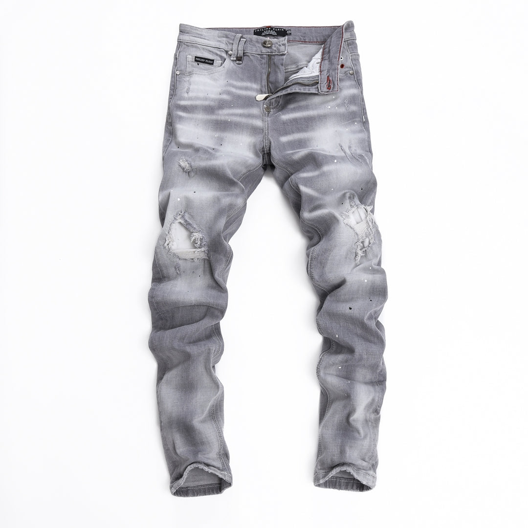 New Gray Ripped Jeans