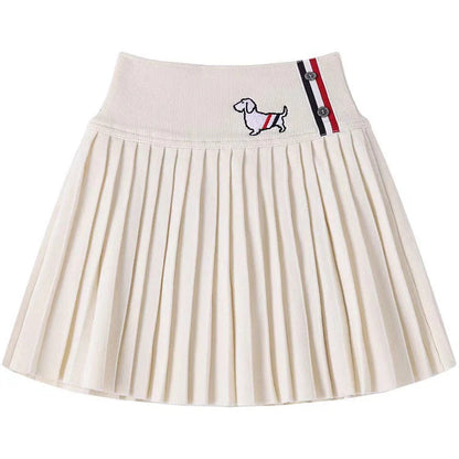Puppy Embroidered Miniskirt