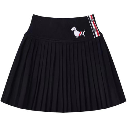 Puppy Embroidered Miniskirt