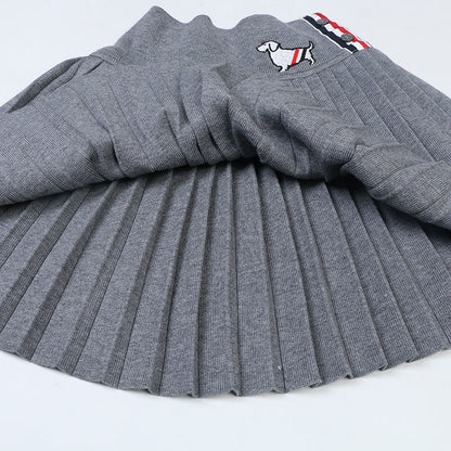 Puppy Embroidered Miniskirt