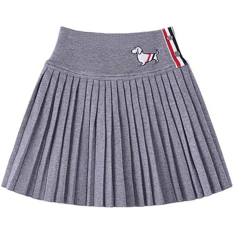 Puppy Embroidered Miniskirt