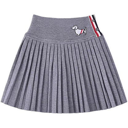 Puppy Embroidered Miniskirt
