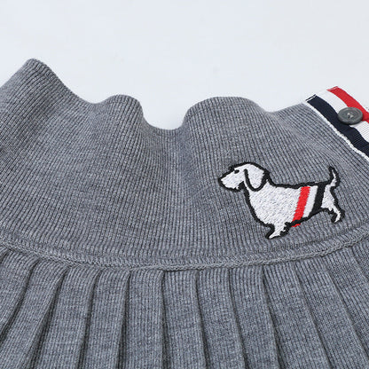 Puppy Embroidered Miniskirt