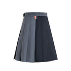 Women three-color pleated skirt