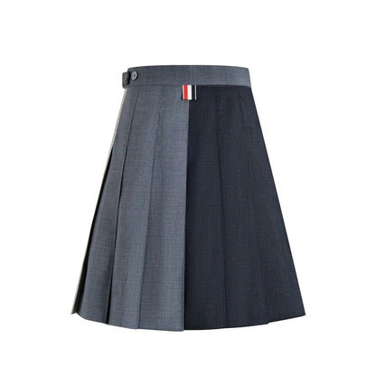 Women three-color pleated skirt