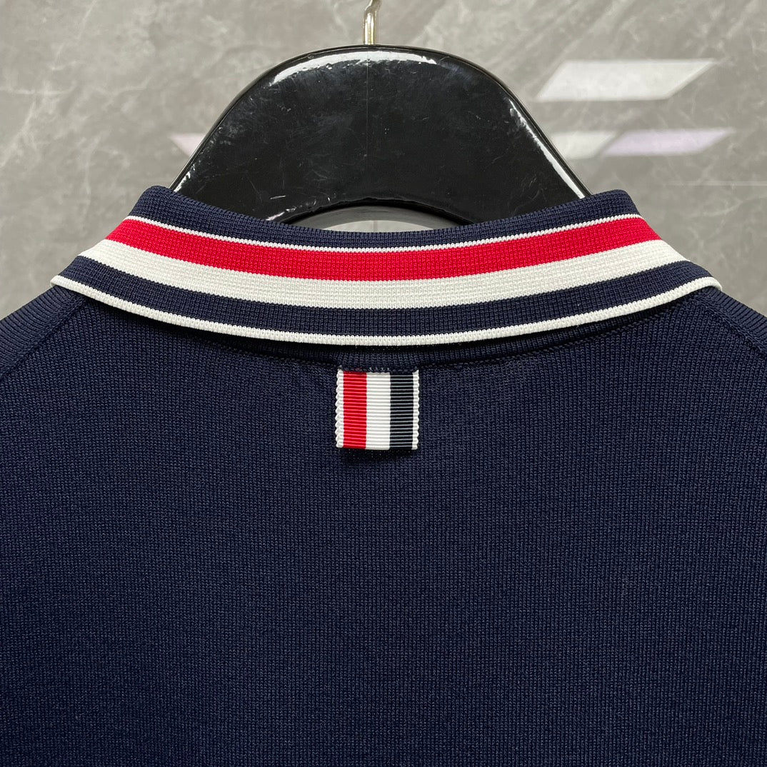 Collar stripe Wool Polo shirt