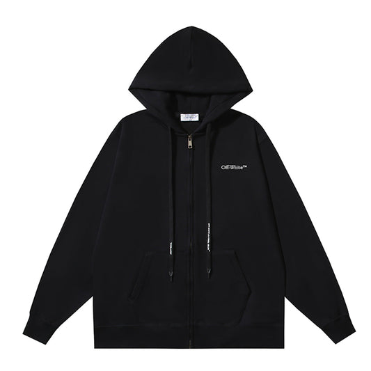 OFF Logo Print Hoodie Jacket